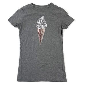 Free State Womens T Shirt Short Sleeve Gray Small